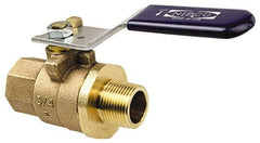 NIBCO - 2" Pipe, Full Port, Bronze Standard Ball Valve - 2 Piece, Inline - One Way Flow, MNPT x FNPT Ends, Lever Handle, 600 WOG, 200 WSP - All Tool & Supply