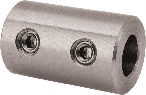 Climax Metal Products - 5/16" Inside x 5/8" Outside Diam, Stainless Steel Set Screw Rigid Coupling - 1" Long - All Tool & Supply