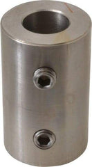 Climax Metal Products - 5/8" Inside x 1-1/4" Outside Diam, Stainless Steel Set Screw Rigid Coupling - 2" Long - All Tool & Supply