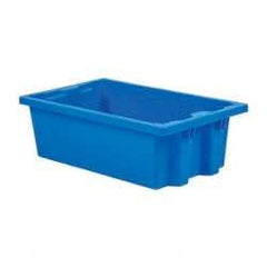 SSI Schaefer - 0.6 Cu Ft, 44 Lb Load Capacity Blue Polypropylene Tote Container - Stacking, Nesting, 21.3" Long x 12.6" Wide x 6.7" High - All Tool & Supply