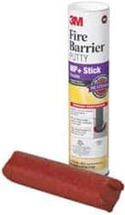 3M - 1/4" x 11" Stick Red Elastomer Fire Barrier Putty - 437°F Max Operating Temp, Series MP+ - All Tool & Supply