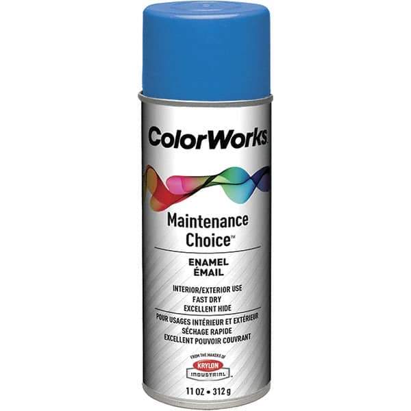 Krylon - Safety Blue, Enamel Spray Paint - 15 to 18 Sq Ft per Can, 16 oz Container, Use on General Industrial Maintenance & Touch-up Work - All Tool & Supply