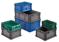 Orbis - 40 Lb Load Capacity Gray Polyethylene Tote Container - Stacking, 12" Long x 7.4" Wide x 5" High - All Tool & Supply