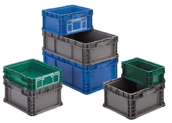 Orbis - 40 Lb Load Capacity Gray Polyethylene Tote Container - Stacking, 12" Long x 15" Wide x 9-1/2" High - All Tool & Supply