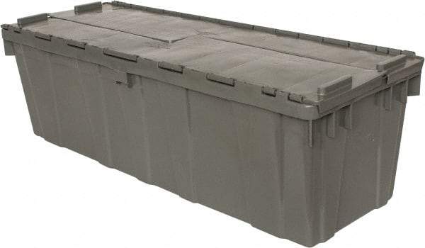 Orbis - 11 Cu Ft, 40 Lb Load Capacity Gray Polyethylene Attached-Lid Container - Stacking, Nesting, 39.3" Long x 14" Wide x 12" High, Lid Included - All Tool & Supply