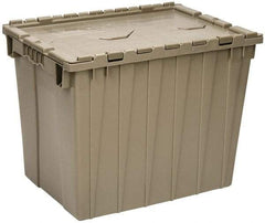 Quantum Storage - 2.31 Cu Ft, 70 Lb Load Capacity Gray Polyethylene Attached-Lid Container - Stacking, Nesting, 21.9" Long x 15.1" Wide x 17.3" High, Lid Included - All Tool & Supply