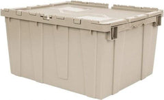 Quantum Storage - 2.44 Cu Ft, 80 Lb Load Capacity Gray Polyethylene Attached-Lid Container - Stacking, Nesting, 23.9" Long x 19.4" Wide x 12-1/2" High, Lid Included - All Tool & Supply