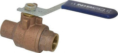 NIBCO - 1/2" Pipe, Full Port, Bronze Standard Ball Valve - 2 Piece, Inline - One Way Flow, Soldered x Soldered Ends, Lever Handle, 600 WOG, 150 WSP - All Tool & Supply