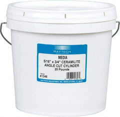 Raytech - Ceramic Plastic Blend Carrier, Polishing Tumbling Media - Cylinder Shape, Wet Operation, 5/16" Long x 3/4" High - All Tool & Supply