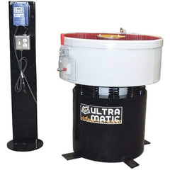 Made in USA - 2 hp, Wet/Dry Operation Vibratory Tumbler - Adjustable Amplitude, Flow Through Drain - All Tool & Supply