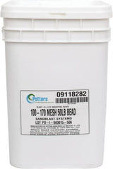 Made in USA - Medium/Fine Grade Smooth Glass Bead - 100 to 170 Grit, 50 Lb Pail - All Tool & Supply