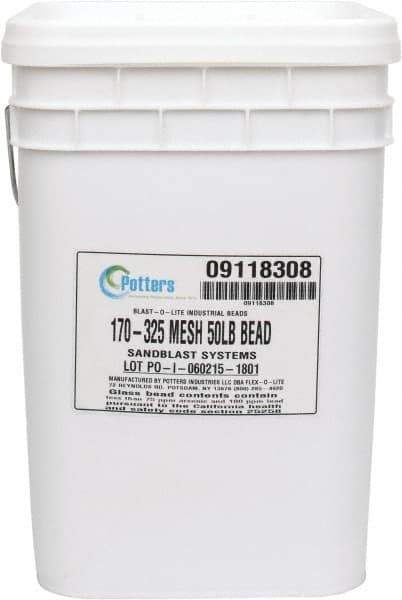 Made in USA - Fine Grade Smooth Glass Bead - 170 to 325 Grit, 50 Lb Pail - All Tool & Supply