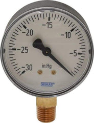 Wika - 2-1/2" Dial, 1/4 Thread, 30-0 Scale Range, Pressure Gauge - Lower Connection Mount, Accurate to 3-2-3% of Scale - All Tool & Supply