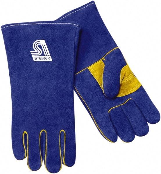 Steiner - Size XL Cotton/Foam Lined Cowhide Welding Glove - 13-1/2" OAL, Gauntlet Cuff, Wing Thumb, Thumb Strap, For Stick/Arc - All Tool & Supply