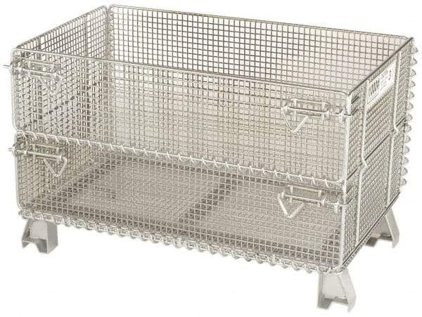 Nashville Wire - 32" Long x 20" Wide x 16" High Steel Basket-Style Bulk Folding Wire Mesh Container - 1,000 Lb. Load Capacity - All Tool & Supply