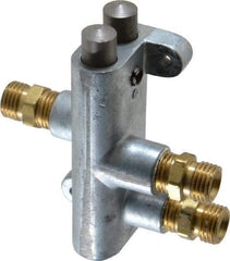 Heinrich - 1/4" NPS Four Way Valve Air Valve - 1/4" NPT Inlet, 0.25" NPT Outlet, Plunger Button/Spring Acuator - All Tool & Supply