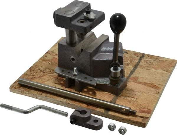 Heinrich - 1/8 to 3/4" Vee Capacity, Manual Cross Hole Jig - 9-1/4" Long x 6-1/16" Wide x 5-1/4" High, 5/16 & 1/2" ID of Furnished Liners - All Tool & Supply