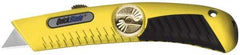 PHC - Retractable Utility Knife - Yellow Metal Handle, 1 Blade Included - All Tool & Supply