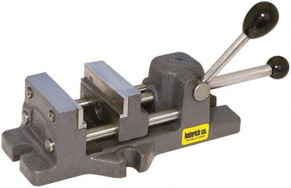 Heinrich - 4-11/16" Jaw Opening Capacity x 1-5/16" Throat Depth, Horizontal Drill Press Vise - 4" Wide x 4-11/16" High Jaw, Stationary Base, Standard Speed - All Tool & Supply