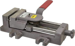 Heinrich - 4" Jaw Opening Capacity x 1-3/8" Throat Depth, Horizontal Drill Press Vise - 4" Wide x 1-3/8" High Jaw, Stationary Base, Standard Speed, 11-3/4" OAL - All Tool & Supply