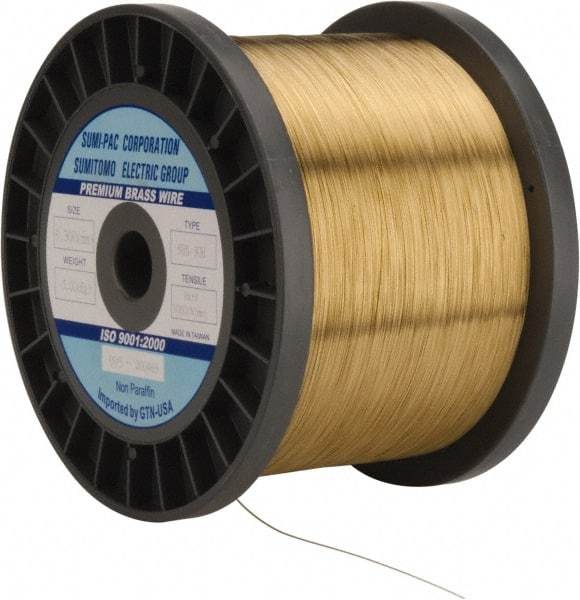 Global EDM - Brass Hard Grade Electrical Discharge Machining (EDM) Wire - 99 Lbs. Max Tensile Strength - All Tool & Supply