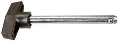 Value Collection - 1/2" Diam, 4" Usable Length, T Handle, Quick Release Pin - 4" OAL, Grade C1010/C1022 Steel, Zinc-Plated Finish - All Tool & Supply