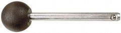 Value Collection - 1/2" Diam, 3-3/4" Usable Length, Ball Knob, Quick Release Pin - 3-3/4" OAL, Grade C1010/C1022 Steel, Zinc-Plated Finish - All Tool & Supply