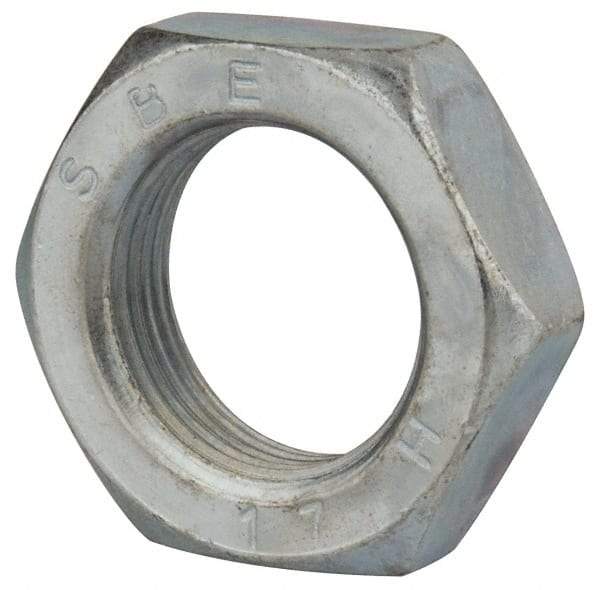 Value Collection - M22x2.50 Steel Right Hand Hex Jam Nut - 32mm Across Flats, 11mm High, Zinc-Plated Finish - All Tool & Supply