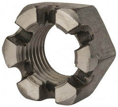 Value Collection - 2 - 4-1/2 UNC Grade 2 Steel Slotted Locknut - 3" Width Across Flats, 1-23/32" High, Uncoated - All Tool & Supply