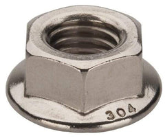 Value Collection - 1/2-13, 1.031" Flange Diam, Serrated Flange Nut - Grade 18-8 Stainless Steel, Uncoated Finish, 0.458" Flange Height - All Tool & Supply