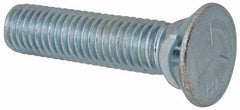 Value Collection - 1/2-13 UNC, 2-1/4" OAL, Steel Plow Bolt - Zinc-Plated Finish, Grade 5 - All Tool & Supply