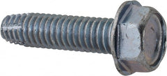 Value Collection - 5/16-18 UNC Thread, 1-1/4" Length Under Head, Hex Drive Steel Thread Cutting Screw - Hex Head, Grade 2, Point Type F, Zinc-Plated Finish - All Tool & Supply