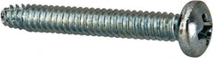 Value Collection - #6-32 UNC Thread, 1" Length Under Head, Phillips Drive Steel Thread Cutting Screw - Pan Head, Grade 2, Point Type F, Zinc-Plated Finish - All Tool & Supply