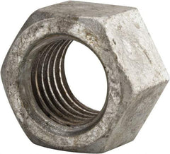 Value Collection - 1-3/8 - 6 UNC Steel Right Hand Hex Nut - 2-1/16" Across Flats, 1-11/64" High, Hot Dipped Galvanized Finish - All Tool & Supply