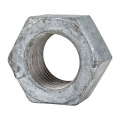 Value Collection - 1-1/2 - 6 UNC Steel Right Hand Hex Nut - 2-1/4" Across Flats, 1-9/32" High, Hot Dipped Galvanized Finish - All Tool & Supply