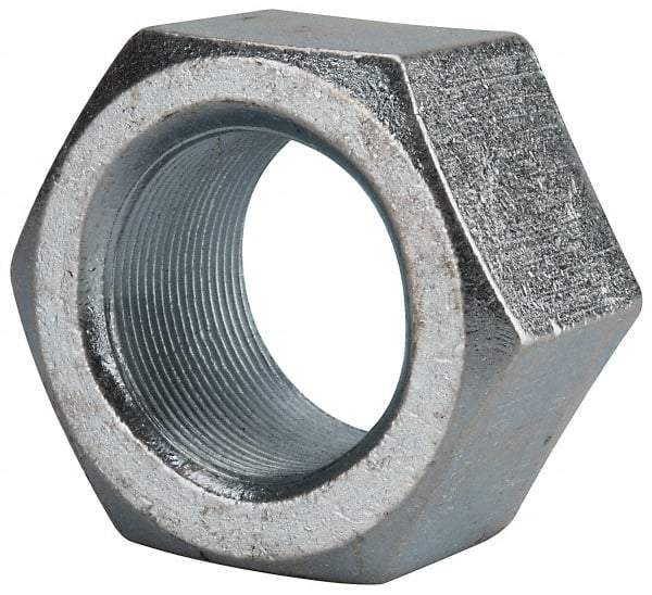 Value Collection - 2-12 UN Steel Right Hand Hex Nut - 3" Across Flats, 1-23/32" High, Zinc Clear Finish - All Tool & Supply