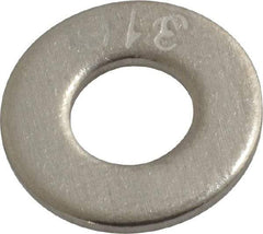 Value Collection - #12 Screw, Grade 316 Stainless Steel Standard Flat Washer - 1/4" ID x 9/16" OD, 0.065" Thick, Plain Finish - All Tool & Supply