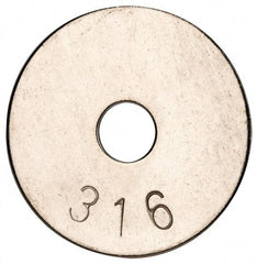 Value Collection - 5/16" Screw, Grade 316 Stainless Steel Fender Flat Washer - 0.336" ID x 1-1/2" OD, 0.069" Thick, Plain Finish - All Tool & Supply