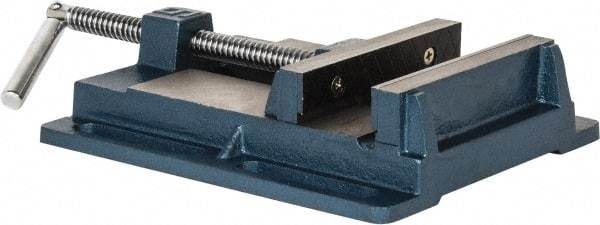 Interstate - 5-1/2" Jaw Opening Capacity x 1-7/64" Throat Depth, Horizontal Drill Press Vise - 6" Wide x 1-7/64" High Jaw, Stationary Base, Standard Speed, 10.86" OAL x 2.4" Overall Height, Cast Iron - All Tool & Supply