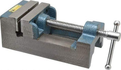 Interstate - 3-5/16" Jaw Opening Capacity x 1-7/64" Throat Depth, Horizontal Drill Press Vise - 3-1/2" Wide x 1.1" High Jaw, Stationary Base, Standard Speed, 8-1/2" OAL x 2-3/4" Overall Height, Cast Iron - All Tool & Supply