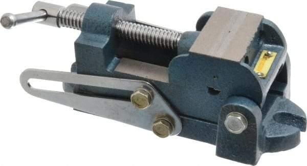 Interstate - 2" Jaw Opening Capacity x 1" Throat Depth, Angle Drill Press Vise - 2-1/2" Wide x 1.35" High Jaw, Stationary Base, Standard Speed, 7.59" OAL x 2.87" Overall Height, Cast Iron - All Tool & Supply