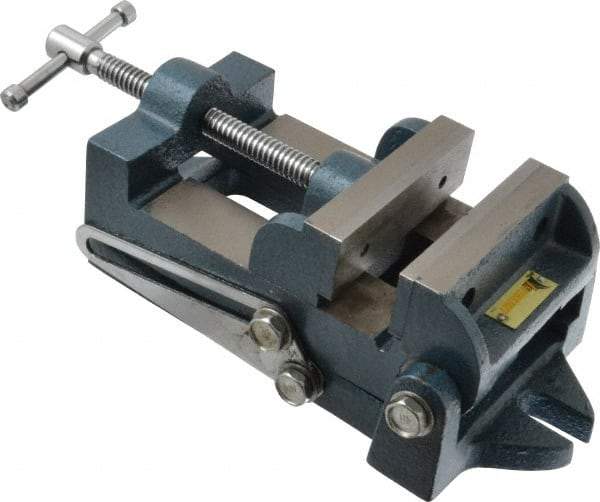 Interstate - 3-3/4" Jaw Opening Capacity x 1-3/4" Throat Depth, Angle Drill Press Vise - 4-1/2" Wide x 1.62" High Jaw, Stationary Base, Standard Speed, 10-15/16" OAL x 3.7" Overall Height, Cast Iron - All Tool & Supply