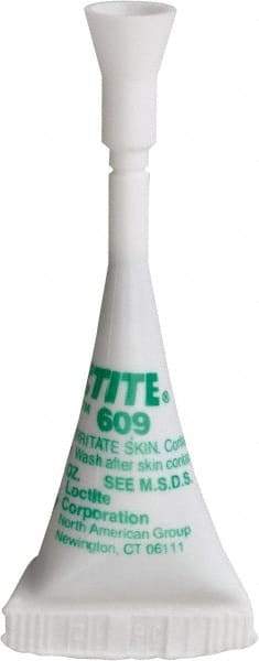 Loctite - 0.5 mL, Green, Medium Strength Gel Retaining Compound - Series 609, 24 hr Full Cure Time - All Tool & Supply