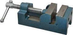 Interstate - 2-11/32" Jaw Opening Capacity x 1-7/64" Throat Depth, Horizontal Drill Press Vise - 2-1/2" Wide x 1.1" High Jaw, Stationary Base, Standard Speed, 7-27/64" OAL x 2-1/4" Overall Height, Cast Iron - All Tool & Supply