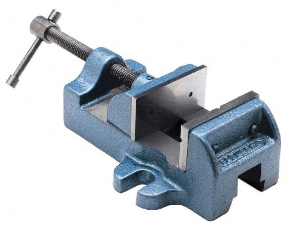 Palmgren - 1-1/2" Jaw Opening Capacity x 1" Throat Depth, Horizontal Drill Press Vise - 1-3/4" Wide Jaw, Stationary Base, Standard Speed, 4-1/2" OAL x 1-15/16" Overall Height, Cast Iron - All Tool & Supply