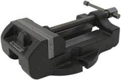 Palmgren - 4" Jaw Width, 4" Jaw Opening Capacity, Horizontal Stationary Machine Vise - Manual Operation, 1 Station, 11-3/4" Long x 3-3/8" High x 1-3/4" Deep, 1-3/4" Jaw Height, 30,000 psi Max Clamp Force, Cast Iron - All Tool & Supply