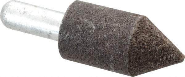 Grier Abrasives - 1" Diam 80 Grit 60° Included Angle Center Lap - Aluminum Oxide, Medium Grade, Extra Hard Density, Shank Mounted - All Tool & Supply