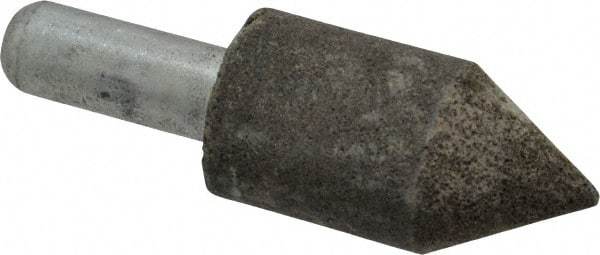 Grier Abrasives - 1" Diam 150 Grit 60° Included Angle Center Lap - Aluminum Oxide, Very Fine Grade, Extra Hard Density, Shank Mounted - All Tool & Supply