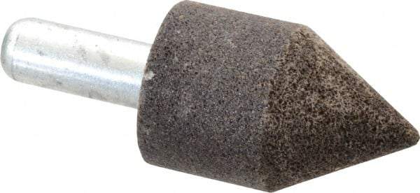 Grier Abrasives - 1-1/4" Diam 80 Grit 60° Included Angle Center Lap - Aluminum Oxide, Medium Grade, Extra Hard Density, Shank Mounted - All Tool & Supply