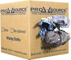 PRO-SOURCE - Reclaimed Cotton Polishing and Dust Cloths - Assorted Colors, Flannel, Low Lint, 5 Lbs. at 3 to 4 per Pound, Box - All Tool & Supply